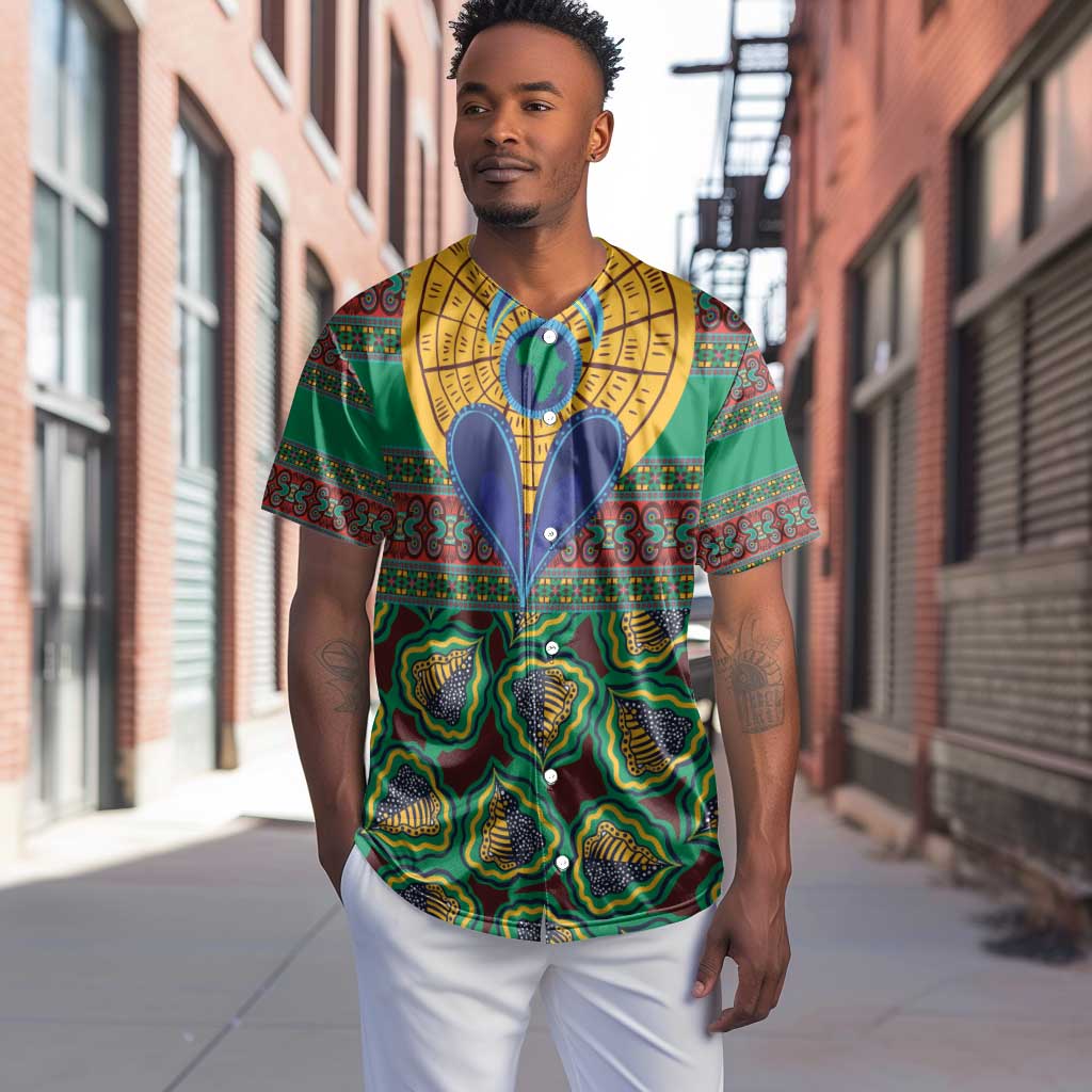 Afro Pattern Traditional Kanga Style Baseball Jersey LT9