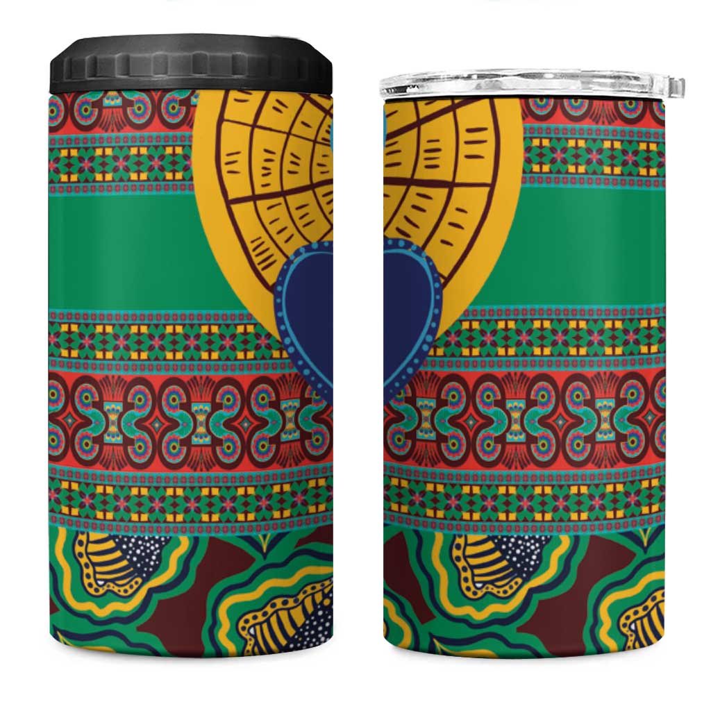 Afro Pattern Traditional Kanga Style 4 in 1 Can Cooler Tumbler LT9