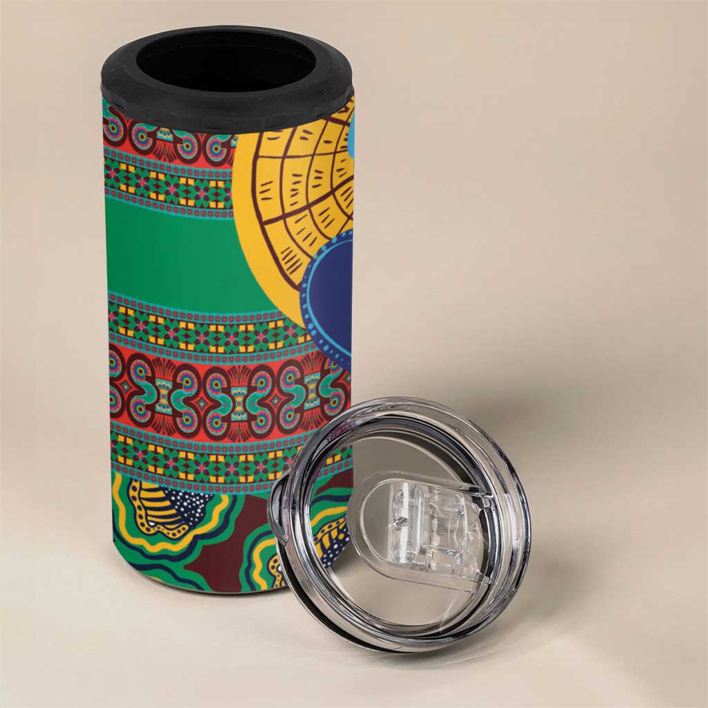 Afro Pattern Traditional Kanga Style 4 in 1 Can Cooler Tumbler LT9