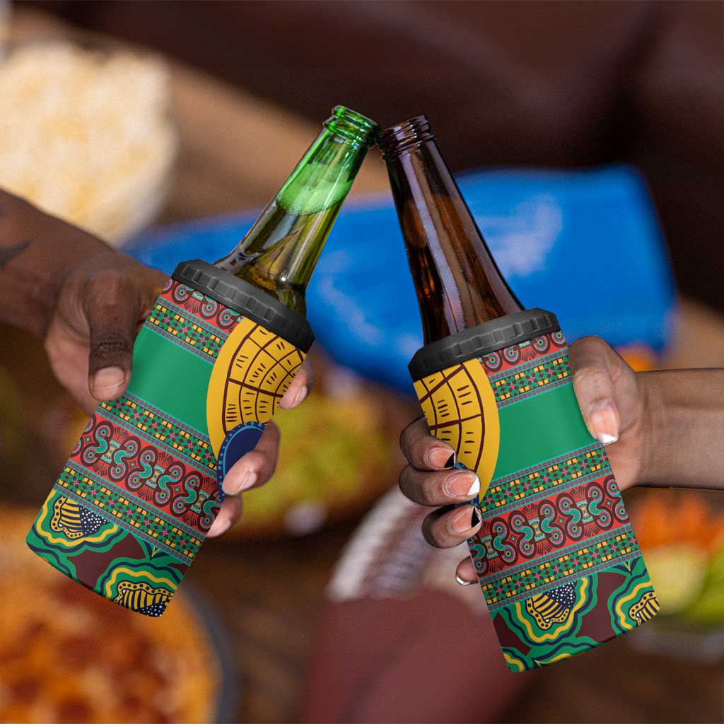 Afro Pattern Traditional Kanga Style 4 in 1 Can Cooler Tumbler LT9