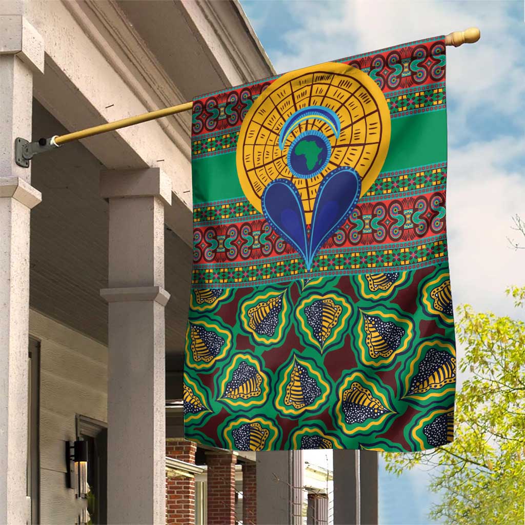 Afro Pattern Traditional Kanga Style Garden Flag LT9