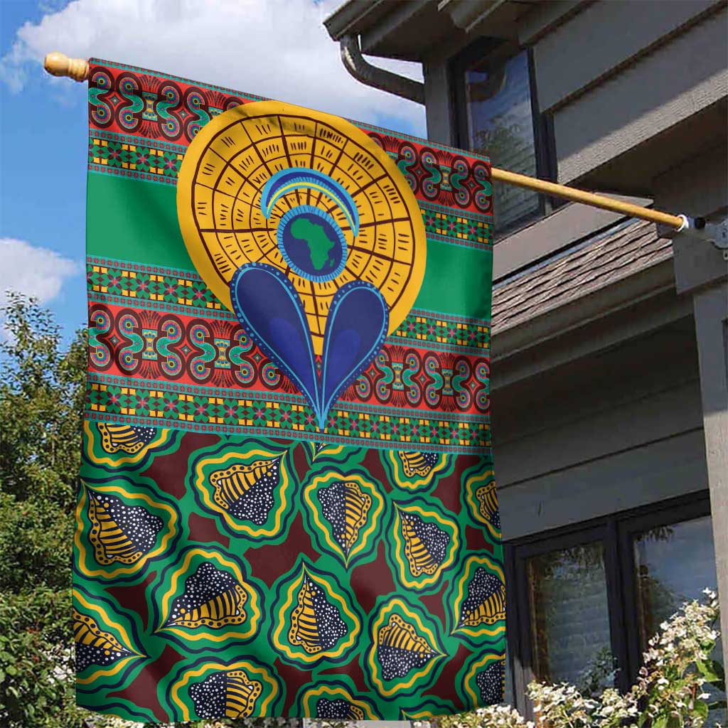 Afro Pattern Traditional Kanga Style Garden Flag LT9