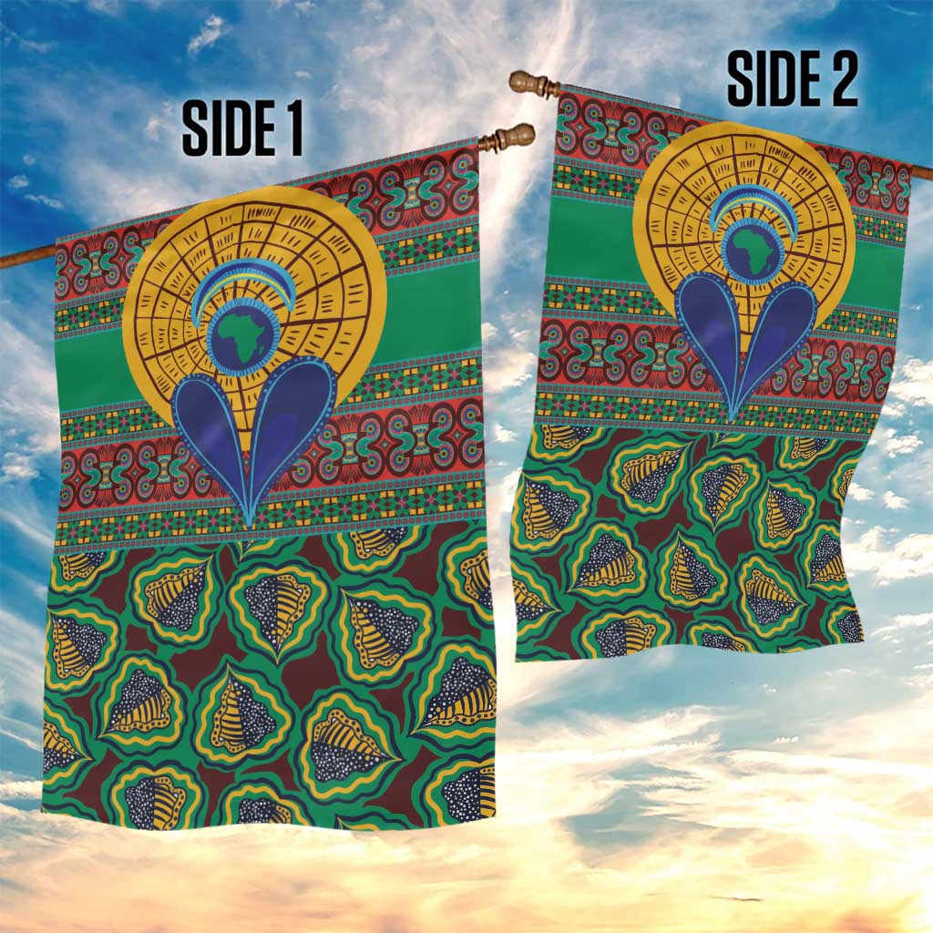 Afro Pattern Traditional Kanga Style Garden Flag LT9
