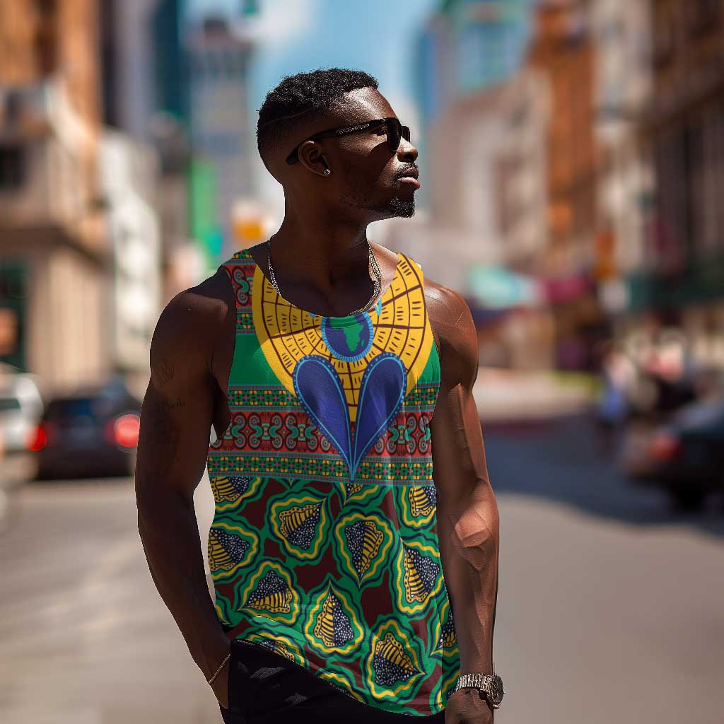 Afro Pattern Traditional Kanga Style Men Tank Top LT9