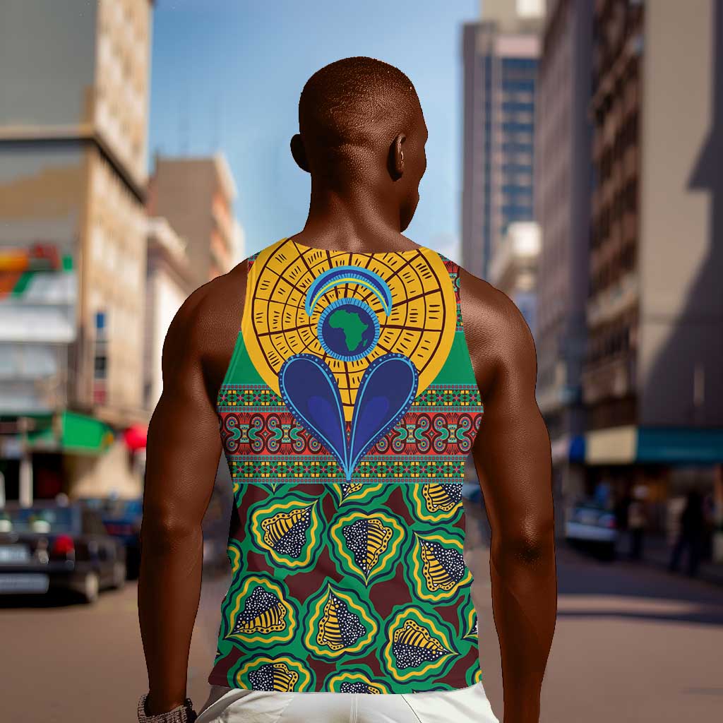 Afro Pattern Traditional Kanga Style Men Tank Top LT9
