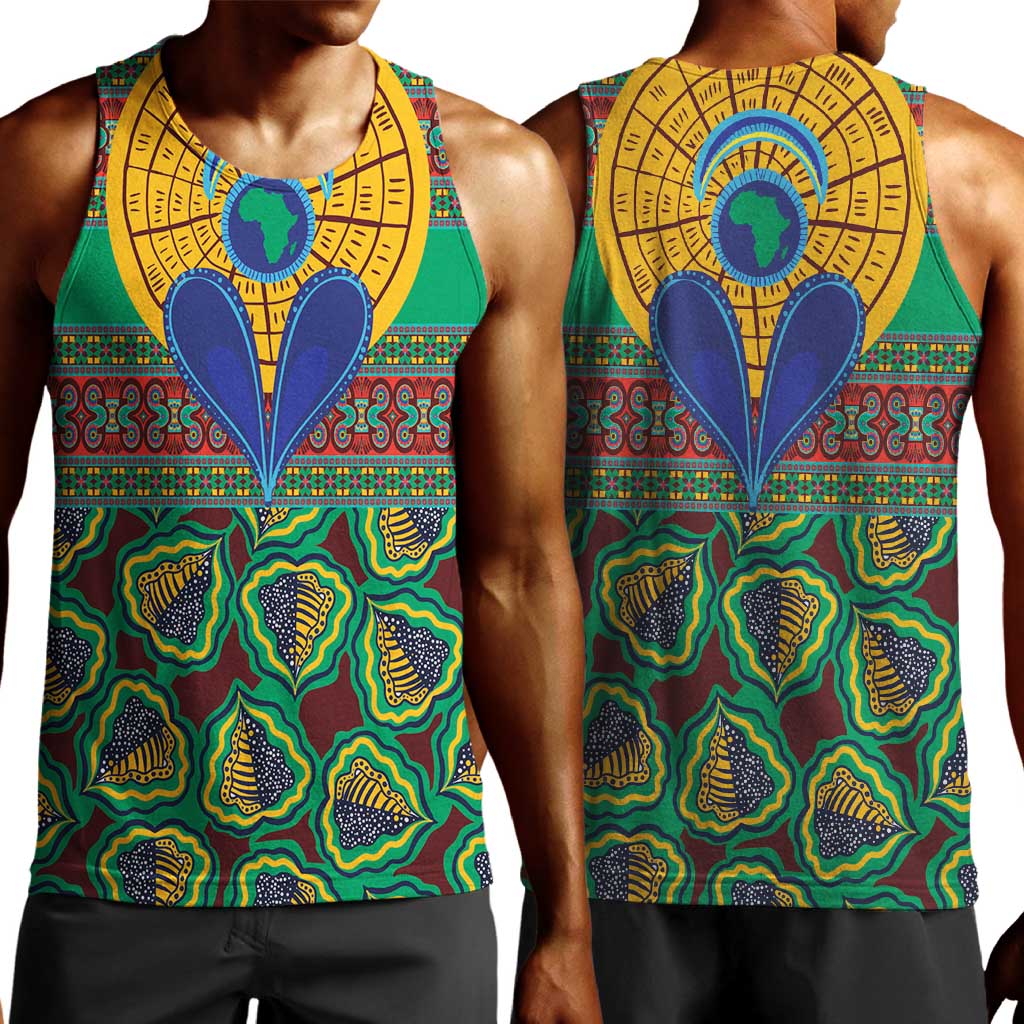 Afro Pattern Traditional Kanga Style Men Tank Top LT9