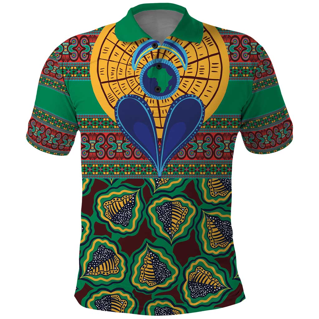 African Pattern Traditional Kanga Style Polo Shirt LT9