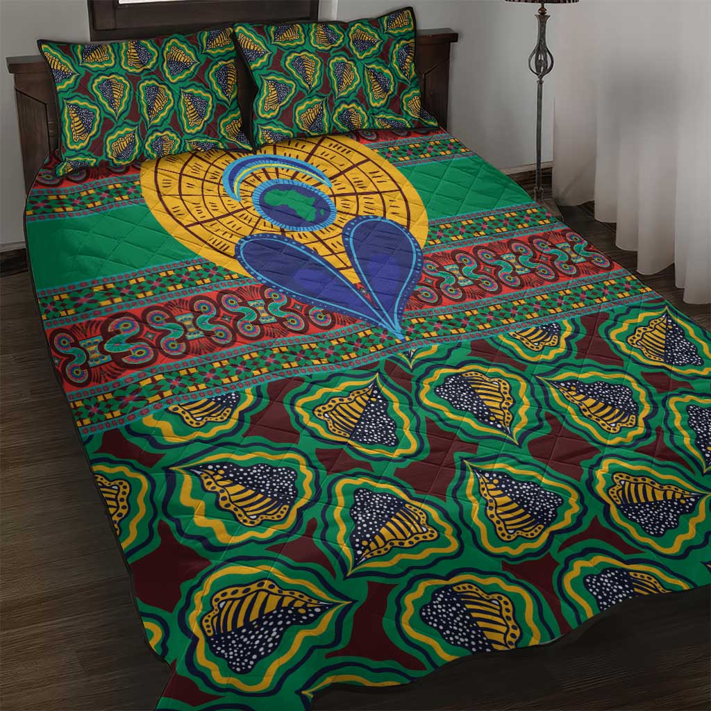 Afro Pattern Traditional Kanga Style Quilt Bed Set LT9