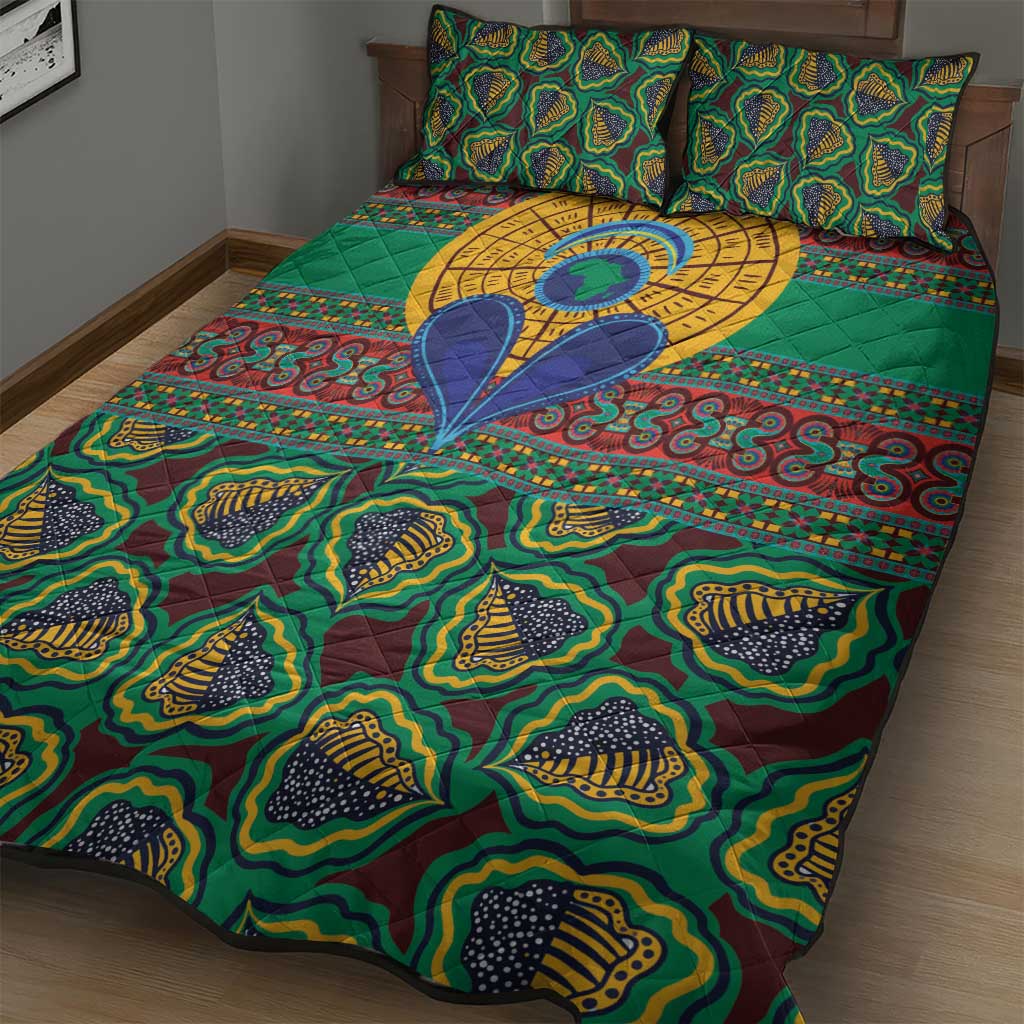Afro Pattern Traditional Kanga Style Quilt Bed Set LT9