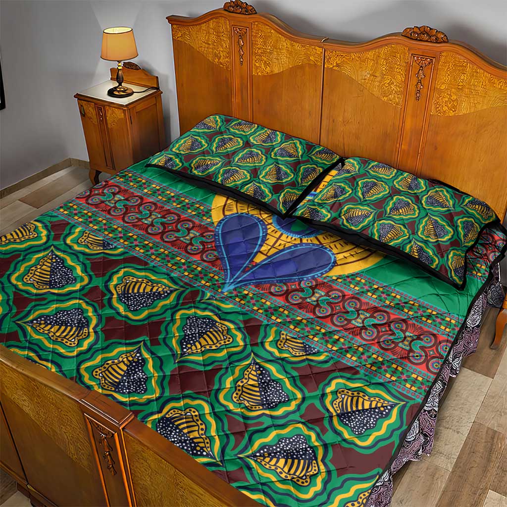 Afro Pattern Traditional Kanga Style Quilt Bed Set LT9