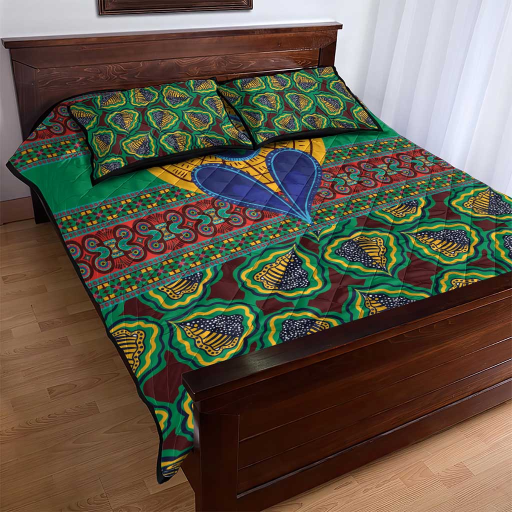 Afro Pattern Traditional Kanga Style Quilt Bed Set LT9