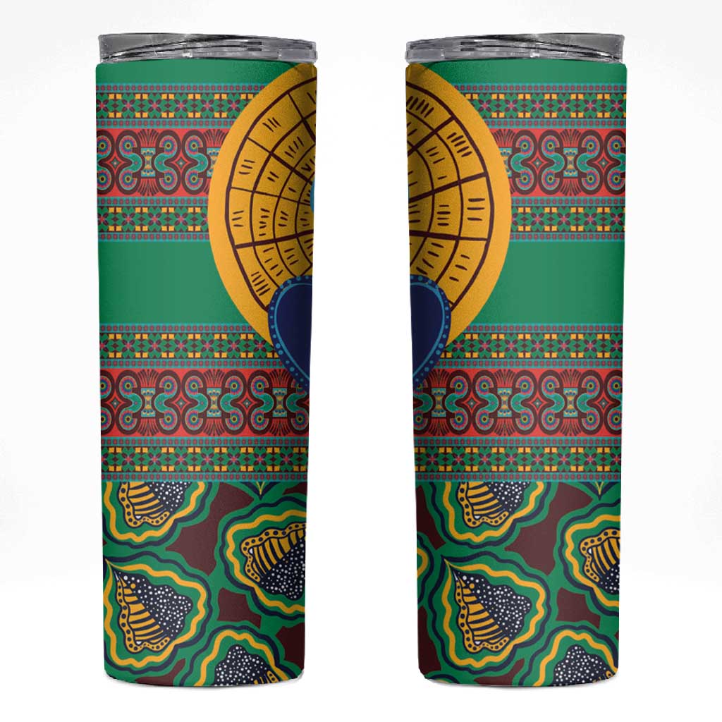 Afro Pattern Traditional Kanga Style Skinny Tumbler LT9