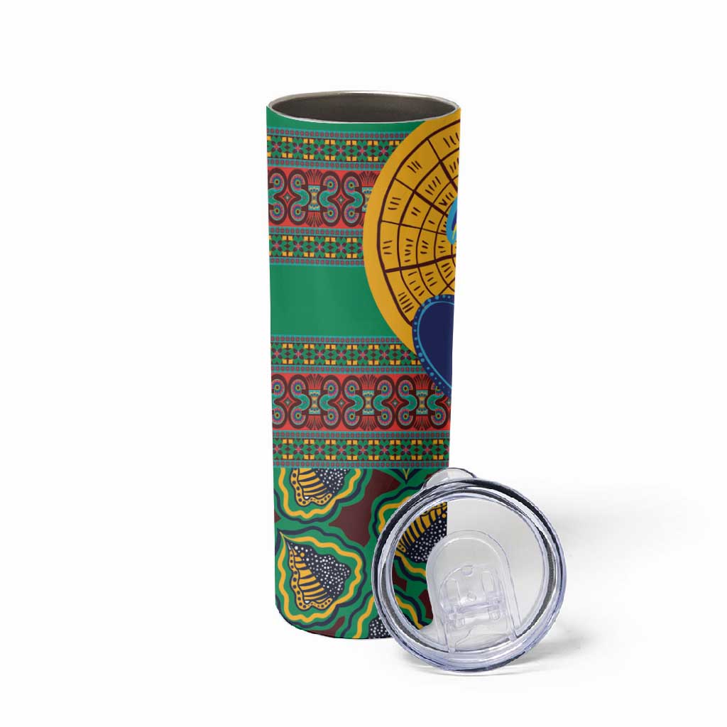 Afro Pattern Traditional Kanga Style Skinny Tumbler LT9