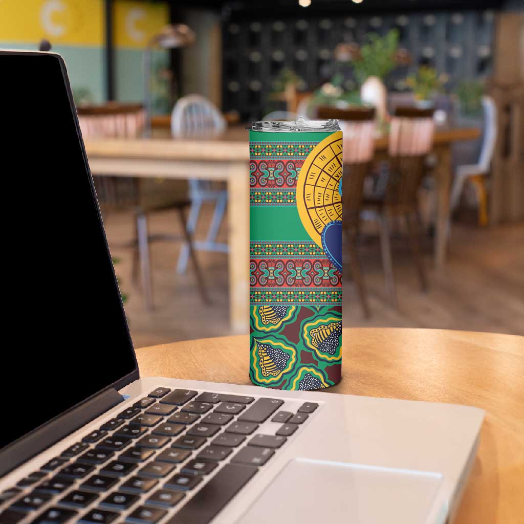 Afro Pattern Traditional Kanga Style Skinny Tumbler LT9
