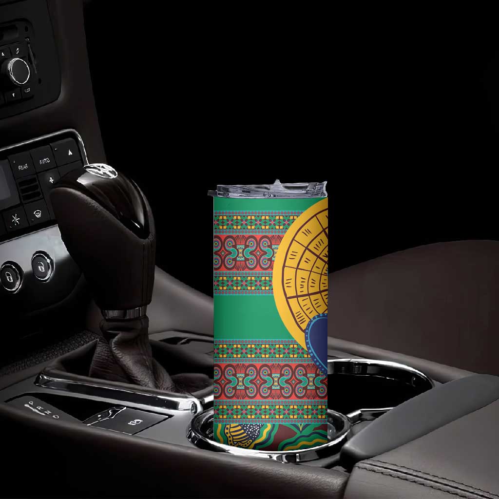 Afro Pattern Traditional Kanga Style Skinny Tumbler LT9