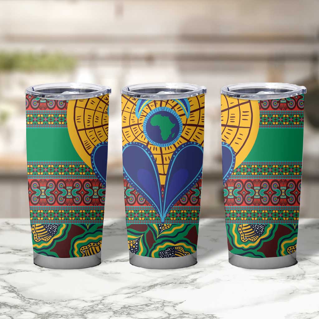 Afro Pattern Traditional Kanga Style Tumbler Cup LT9