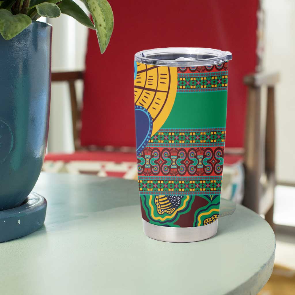 Afro Pattern Traditional Kanga Style Tumbler Cup LT9