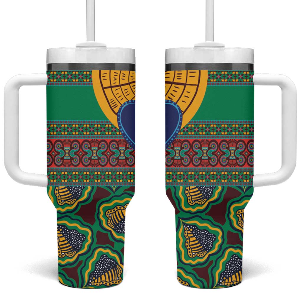 Afro Pattern Traditional Kanga Style Tumbler With Handle LT9