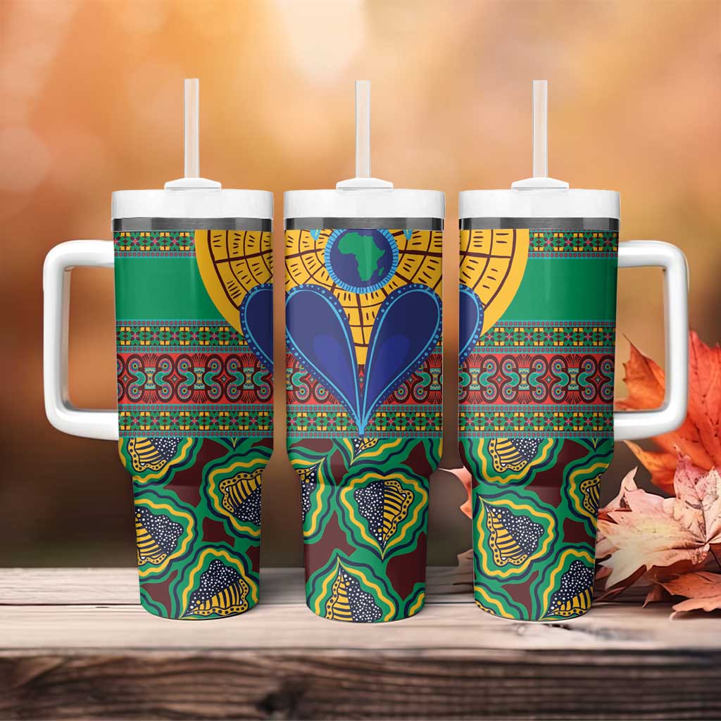 Afro Pattern Traditional Kanga Style Tumbler With Handle LT9