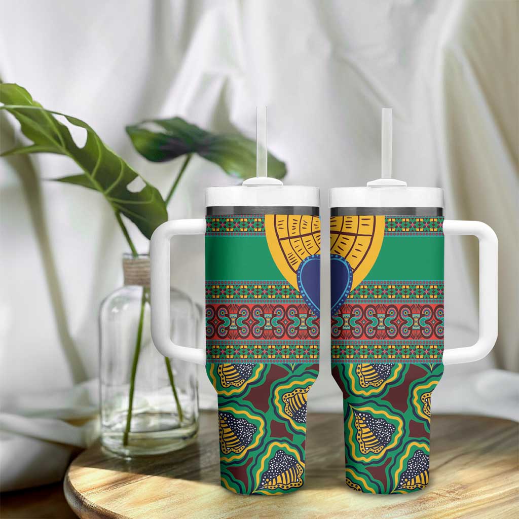 Afro Pattern Traditional Kanga Style Tumbler With Handle LT9