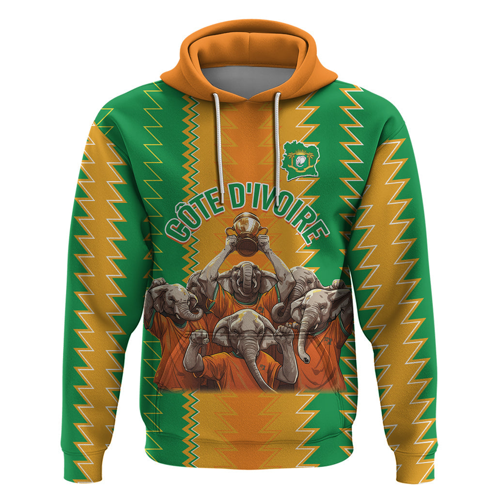 Custom Ivory Coast Football Hoodie The Champions Les Elephants 2024 LT9