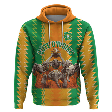 Custom Ivory Coast Football Hoodie The Champions Les Elephants 2024 LT9