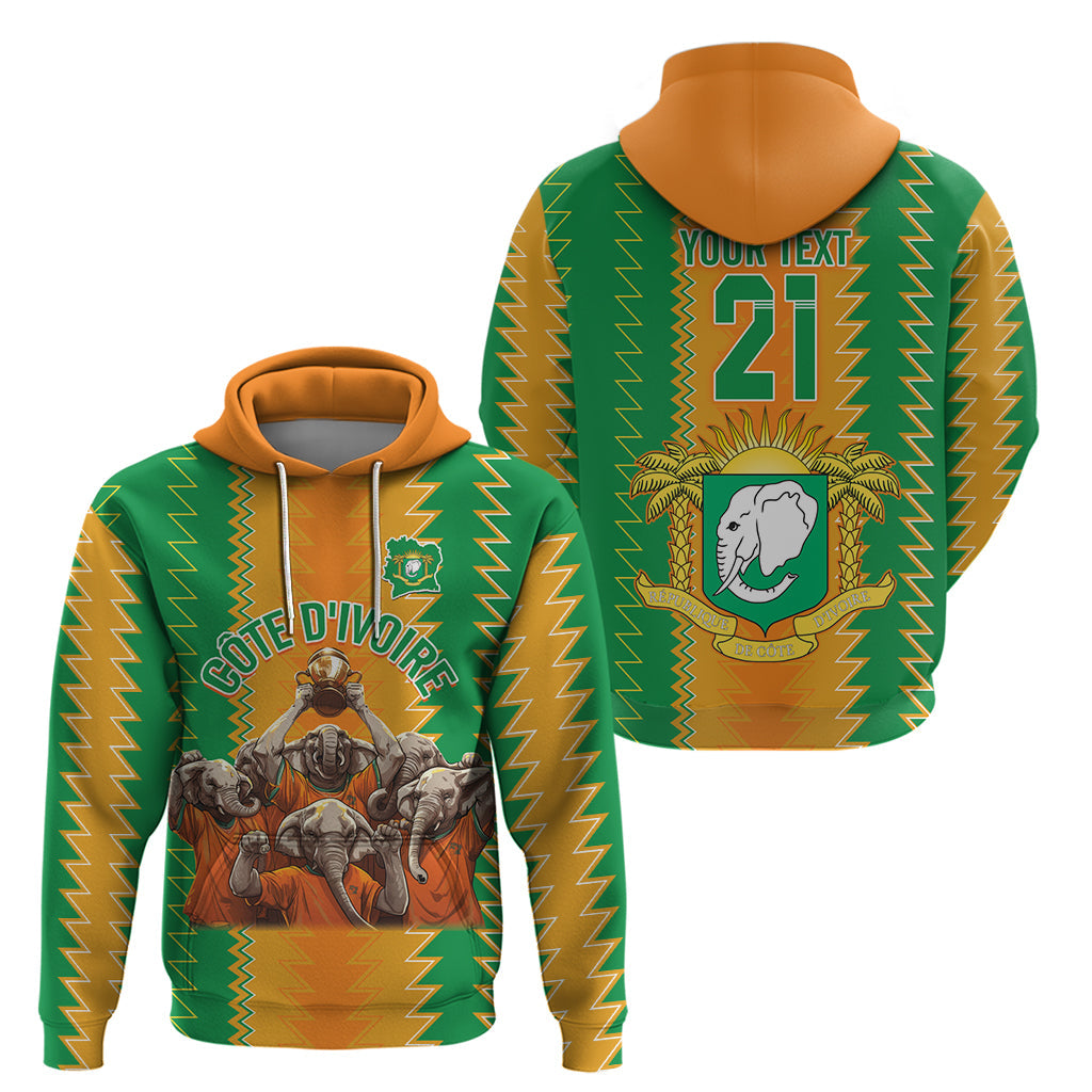 Custom Ivory Coast Football Hoodie The Champions Les Elephants 2024 LT9