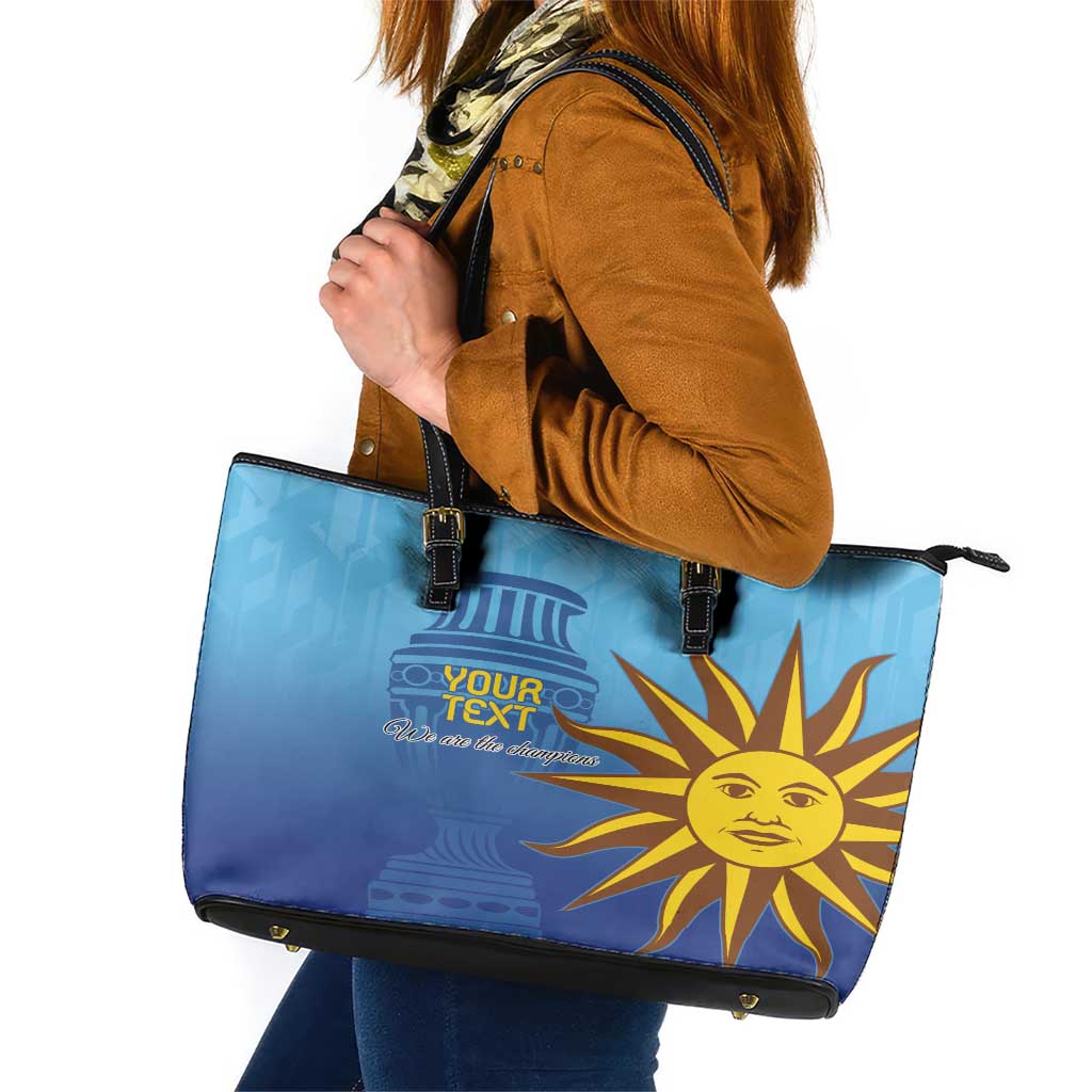 Custom Uruguay La Celeste Football Leather Tote Bag Go Champions 2024 LT9