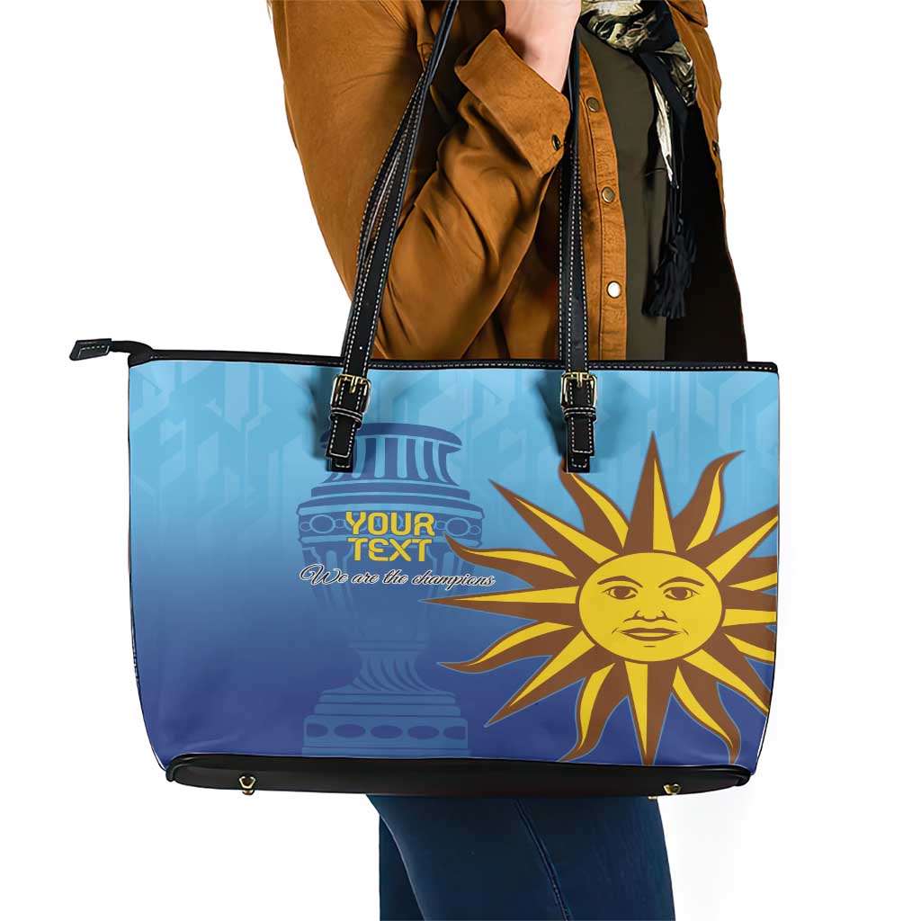 Custom Uruguay La Celeste Football Leather Tote Bag Go Champions 2024 LT9