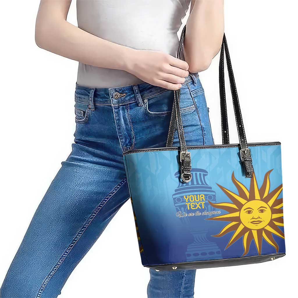 Custom Uruguay La Celeste Football Leather Tote Bag Go Champions 2024 LT9
