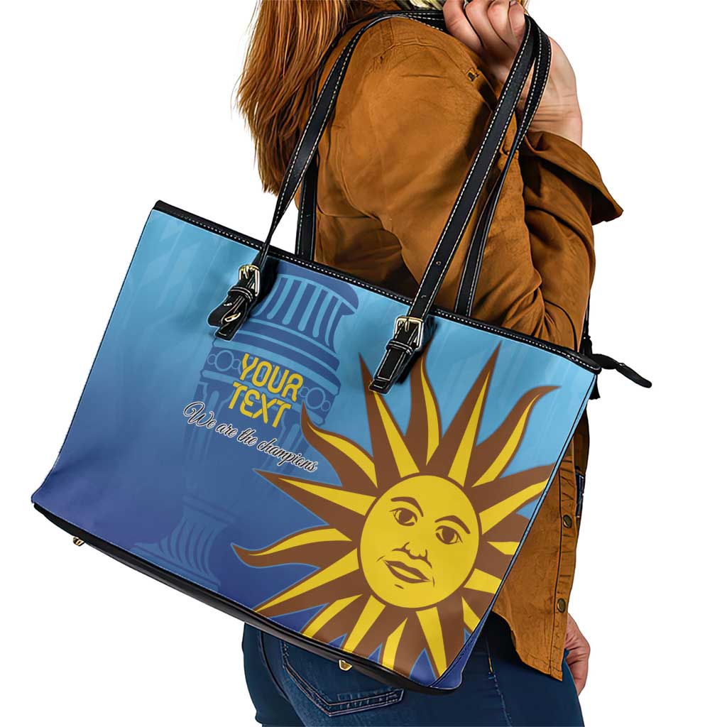 Custom Uruguay La Celeste Football Leather Tote Bag Go Champions 2024 LT9