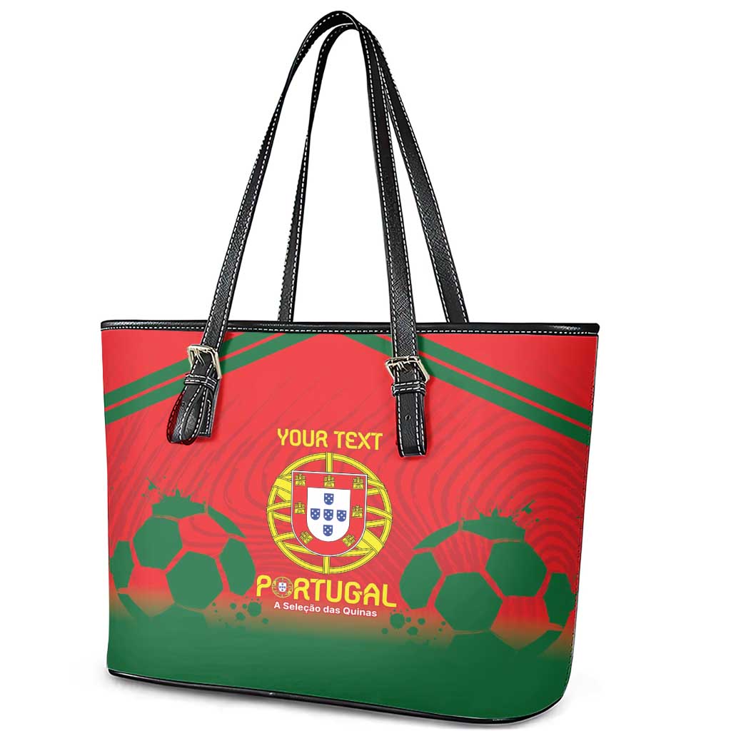 Custom Portugal Football Leather Tote Bag Come On A Selecao das Quinas LT9