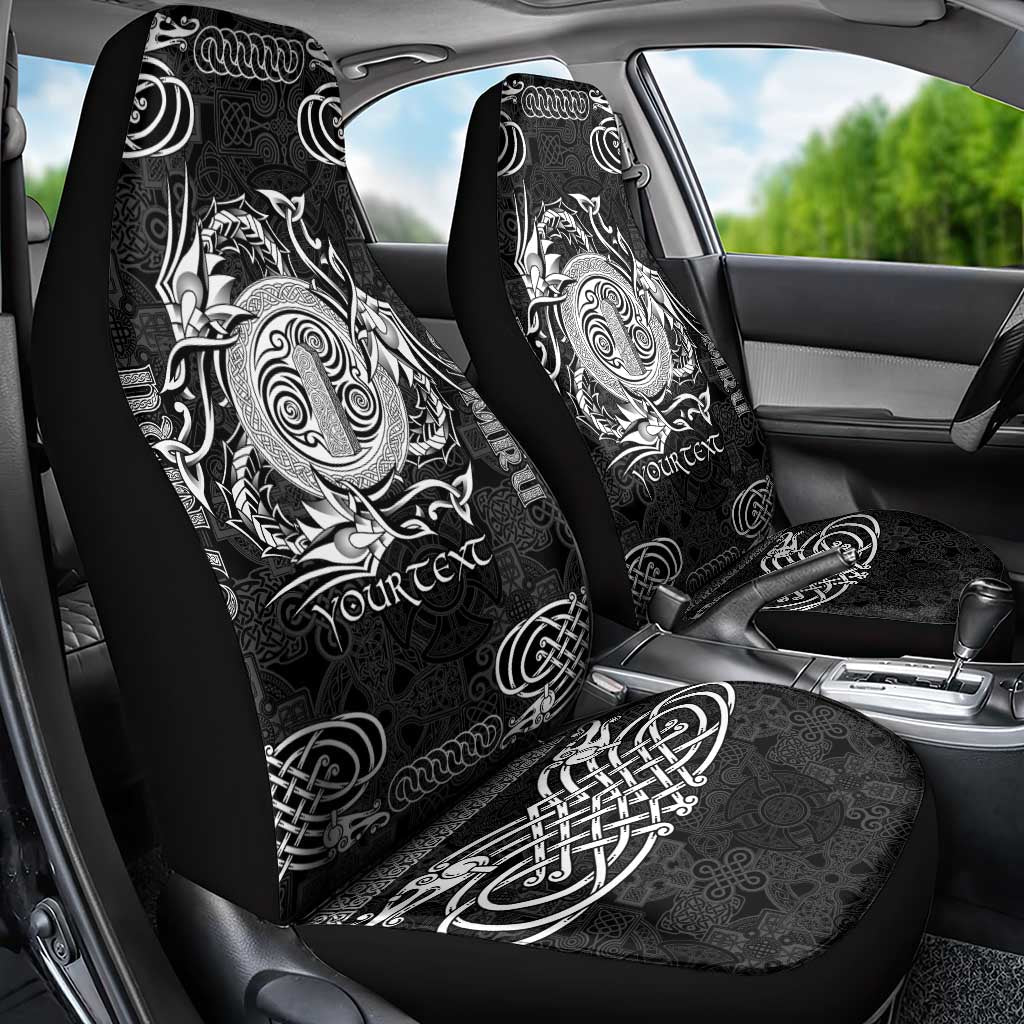 Personalized Anglesey Ynys Mon Car Seat Cover Black Standing Stone Celtic-inspired LT9