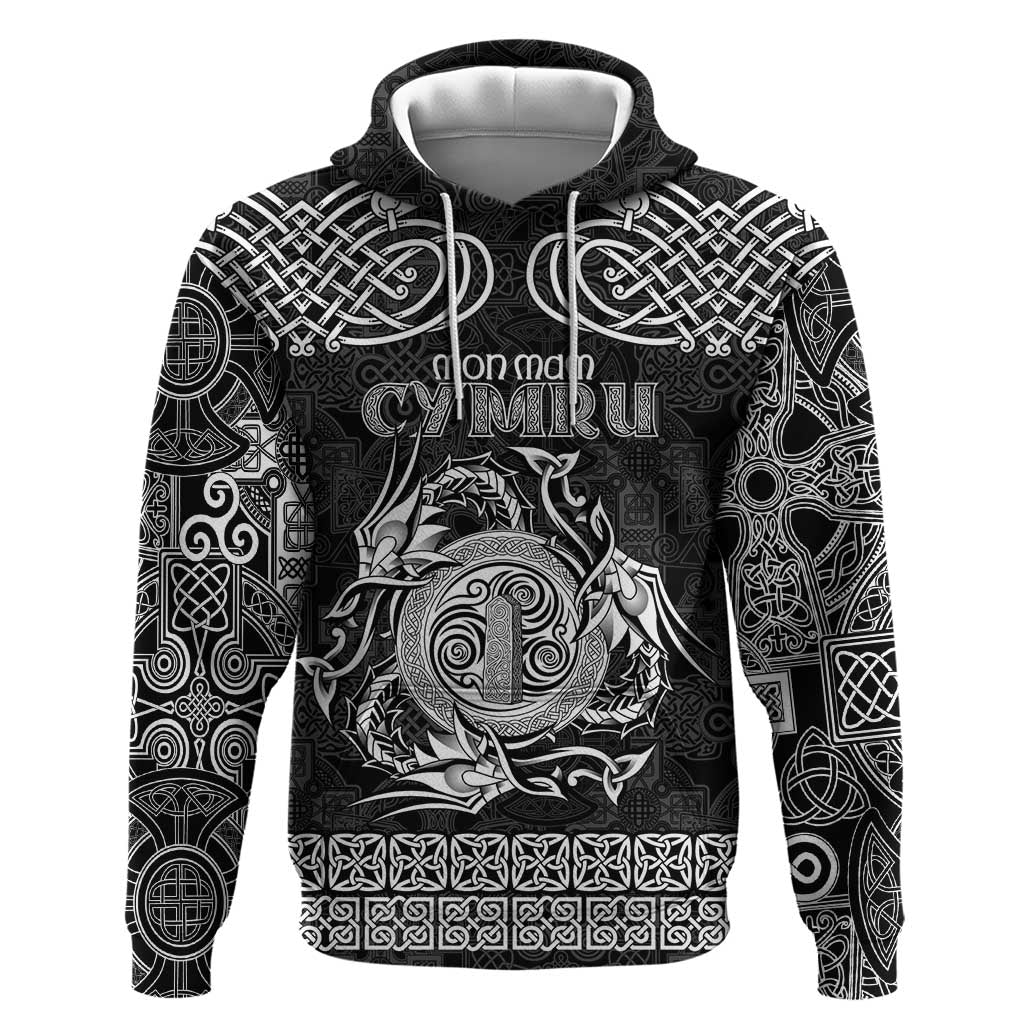 Personalized Anglesey Ynys Mon Hoodie Black Standing Stone Celtic-inspired LT9