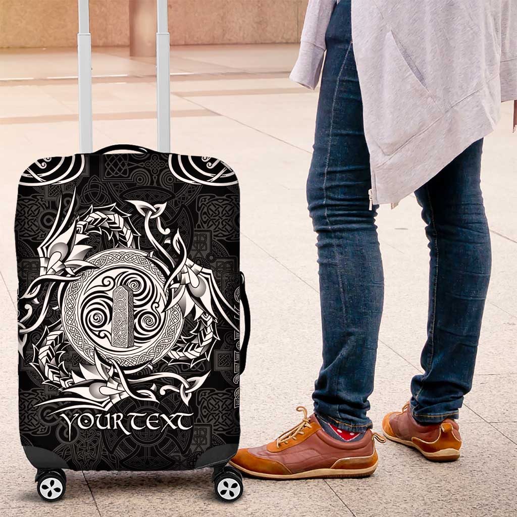 Personalized Anglesey Ynys Mon Luggage Cover Black Standing Stone Celtic-inspired LT9