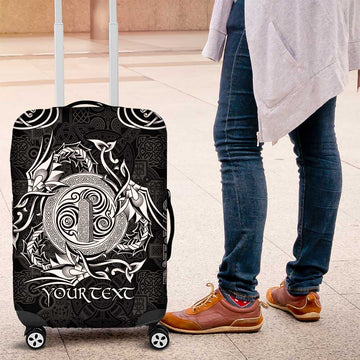 Personalized Anglesey Ynys Mon Luggage Cover Black Standing Stone Celtic-inspired LT9