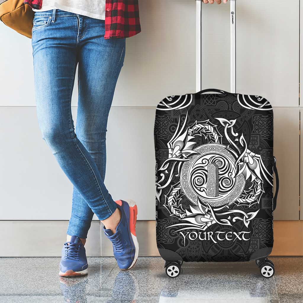 Personalized Anglesey Ynys Mon Luggage Cover Black Standing Stone Celtic-inspired LT9