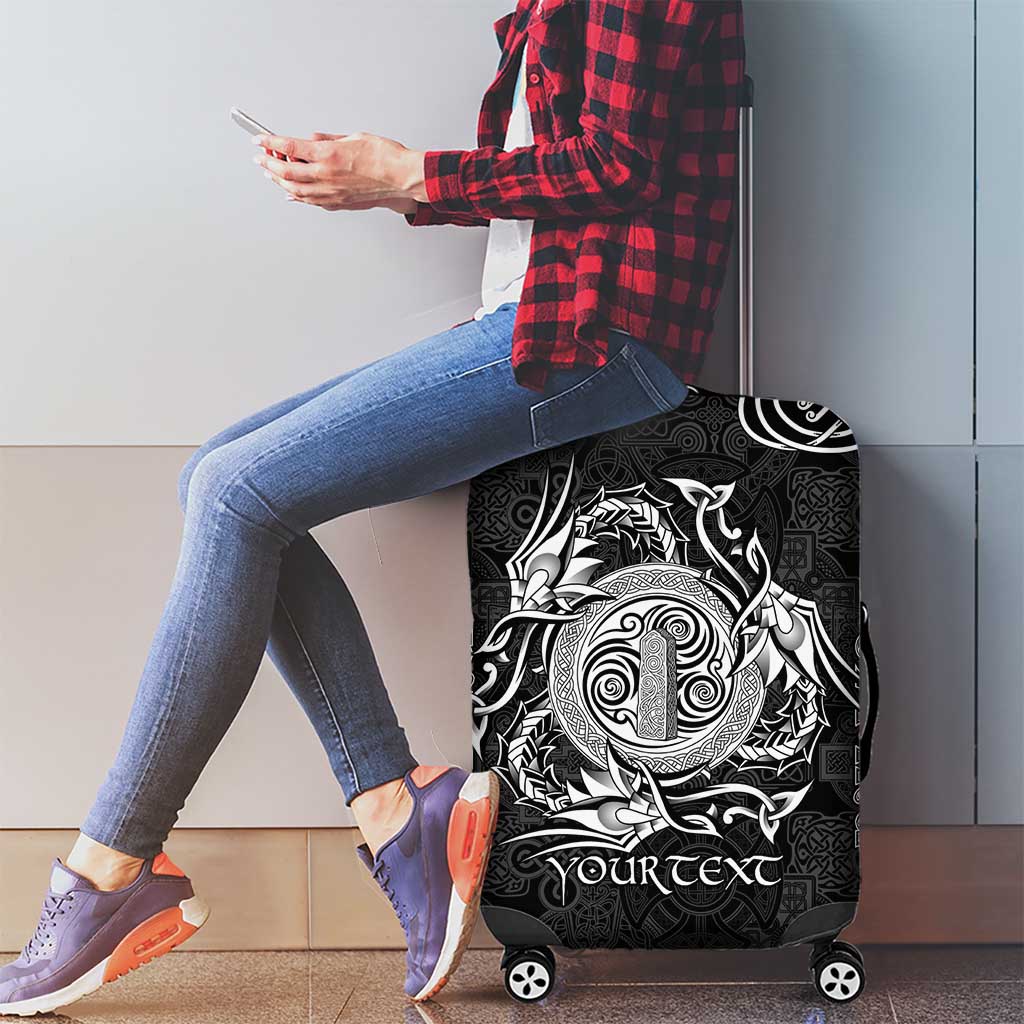 Personalized Anglesey Ynys Mon Luggage Cover Black Standing Stone Celtic-inspired LT9
