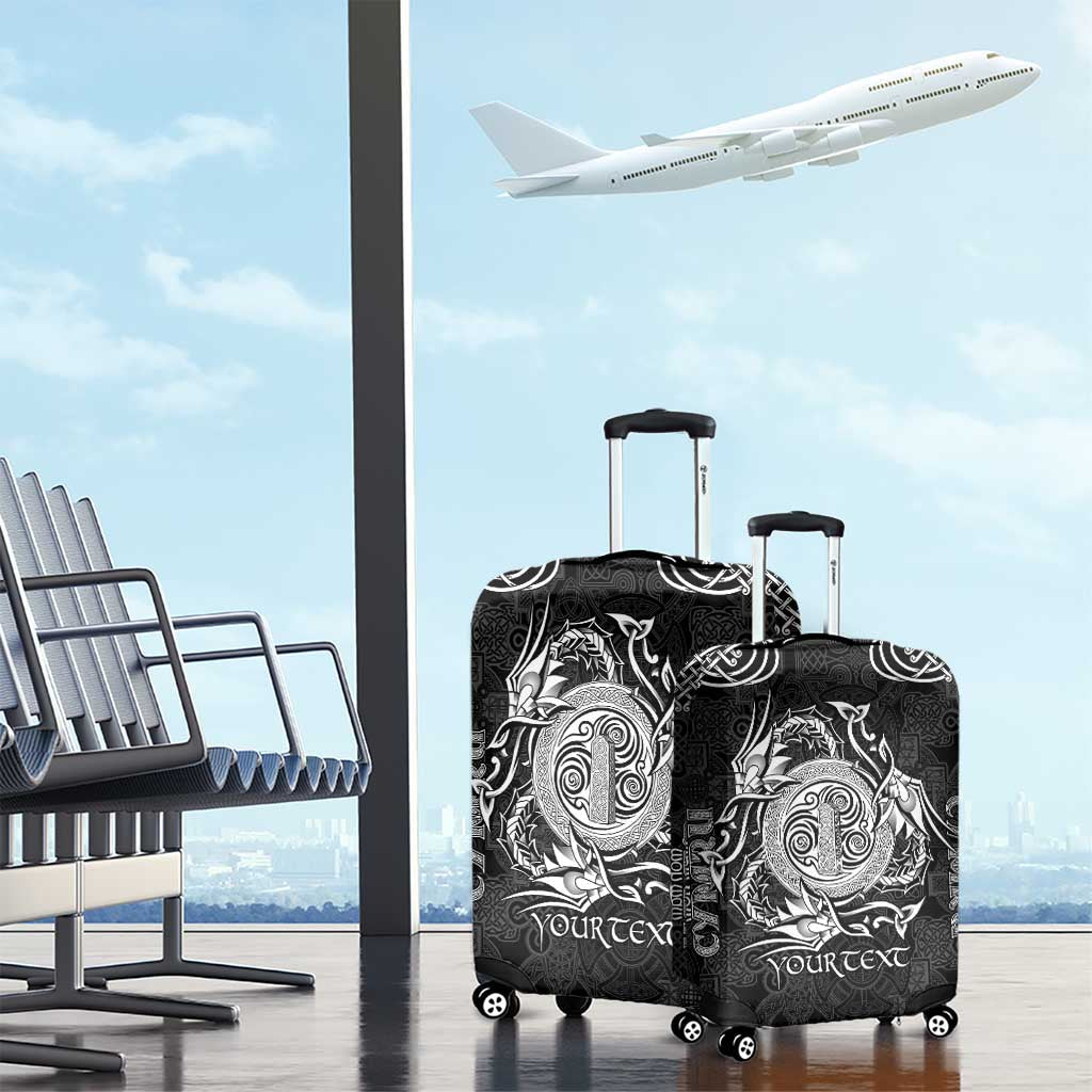 Personalized Anglesey Ynys Mon Luggage Cover Black Standing Stone Celtic-inspired LT9