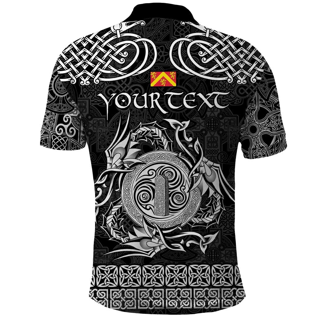 Personalized Anglesey Ynys Mon Polo Shirt Black Standing Stone Celtic-inspired LT9