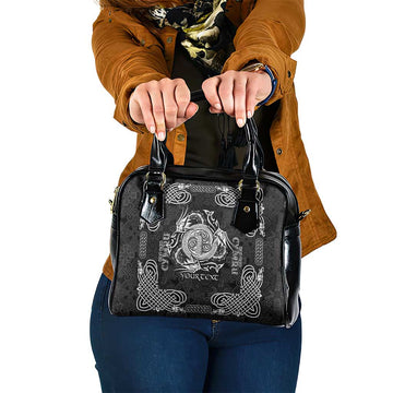 Personalized Anglesey Ynys Mon Shoulder Handbag Black Standing Stone Celtic-inspired LT9