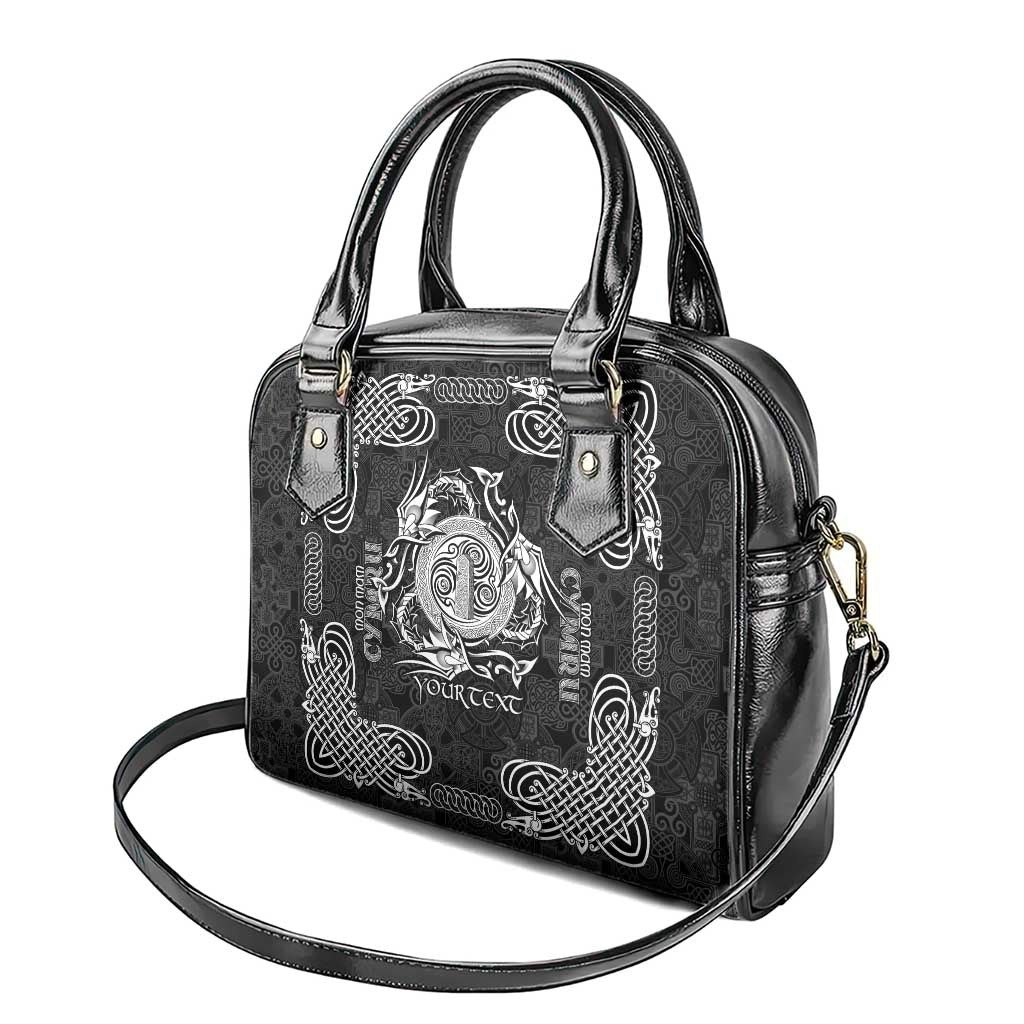 Personalized Anglesey Ynys Mon Shoulder Handbag Black Standing Stone Celtic-inspired LT9