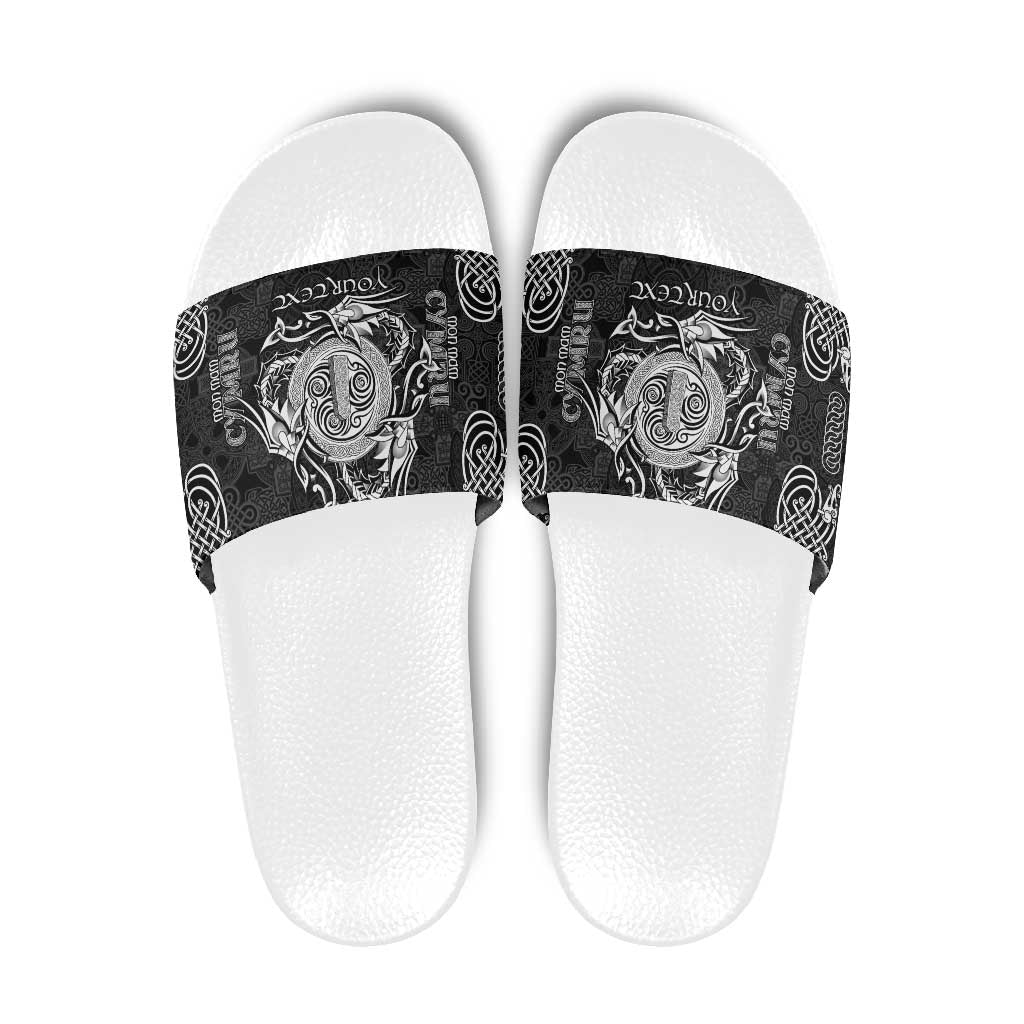 Personalized Anglesey Ynys Mon Slide Sandals Black Standing Stone Celtic-inspired LT9
