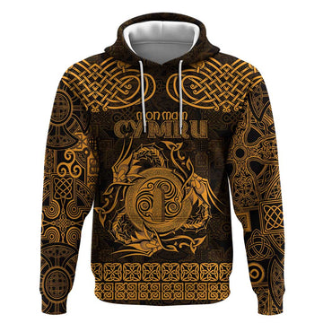 Personalized Anglesey Ynys Mon Hoodie Gold Standing Stone Celtic-inspired LT9