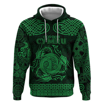 Personalized Anglesey Ynys Mon Hoodie Green Standing Stone Celtic-inspired LT9