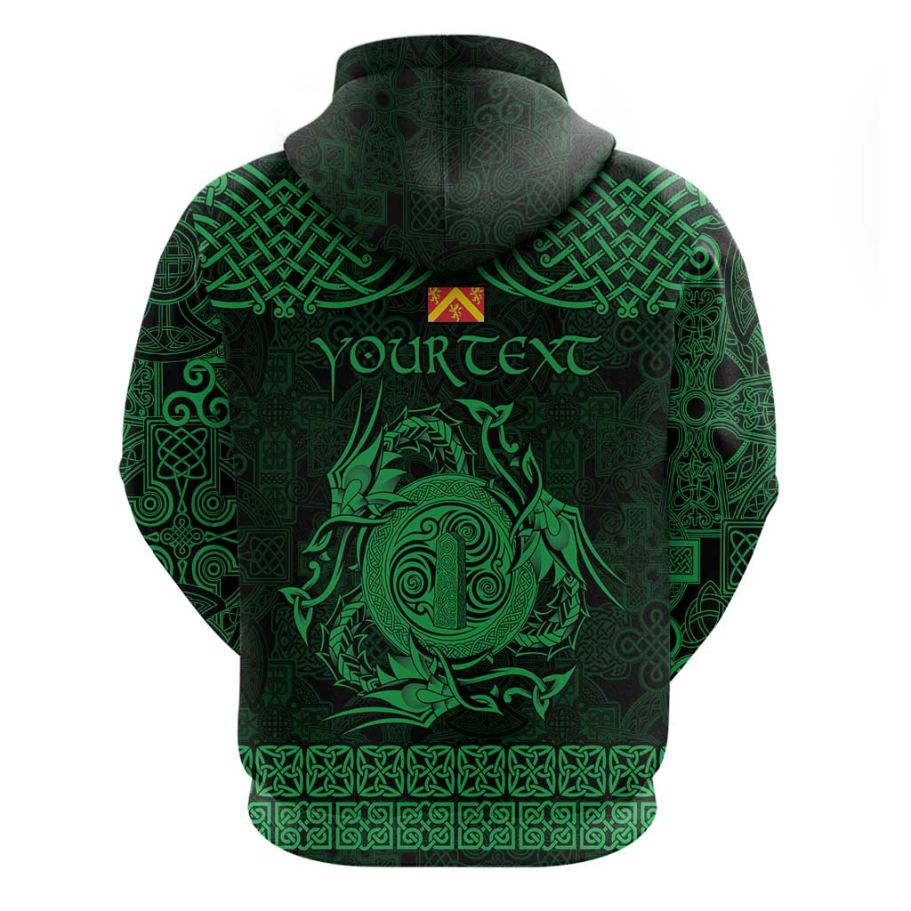Personalized Anglesey Ynys Mon Hoodie Green Standing Stone Celtic-inspired LT9