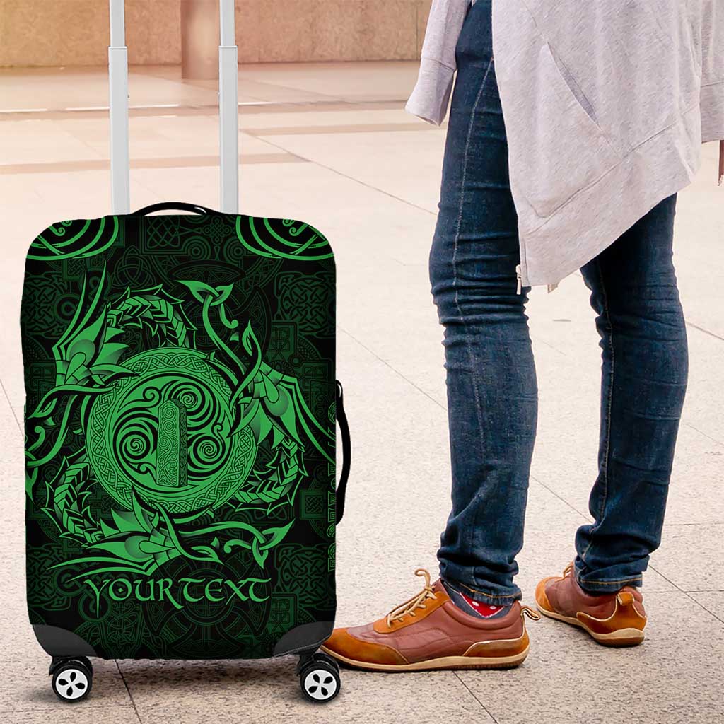 Personalized Anglesey Ynys Mon Luggage Cover Green Standing Stone Celtic-inspired LT9