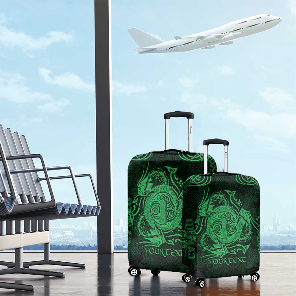 Personalized Anglesey Ynys Mon Luggage Cover Green Standing Stone Celtic-inspired LT9