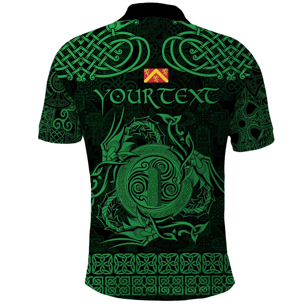 Personalized Anglesey Ynys Mon Polo Shirt Green Standing Stone Celtic-inspired LT9