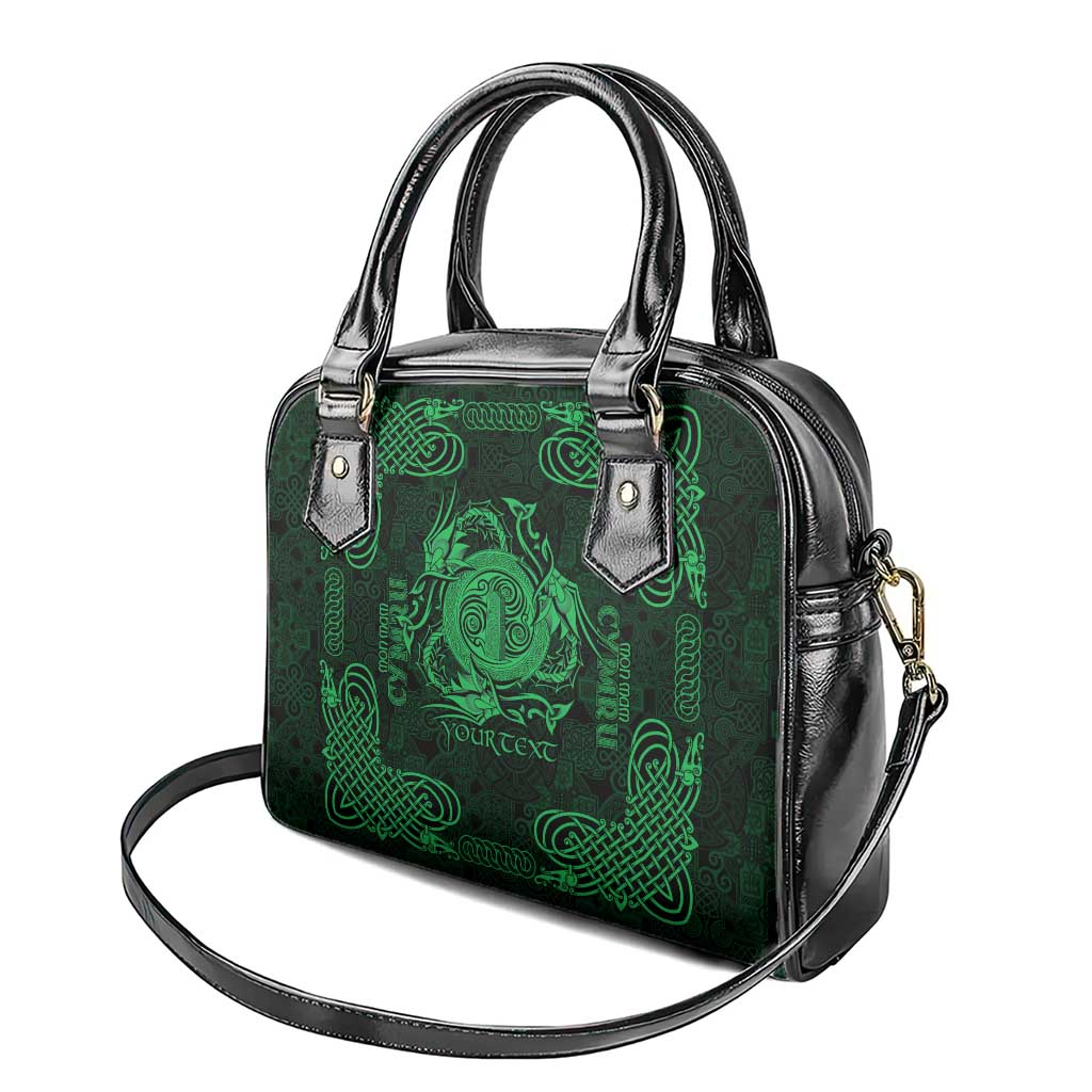 Personalized Anglesey Ynys Mon Shoulder Handbag Green Standing Stone Celtic-inspired LT9